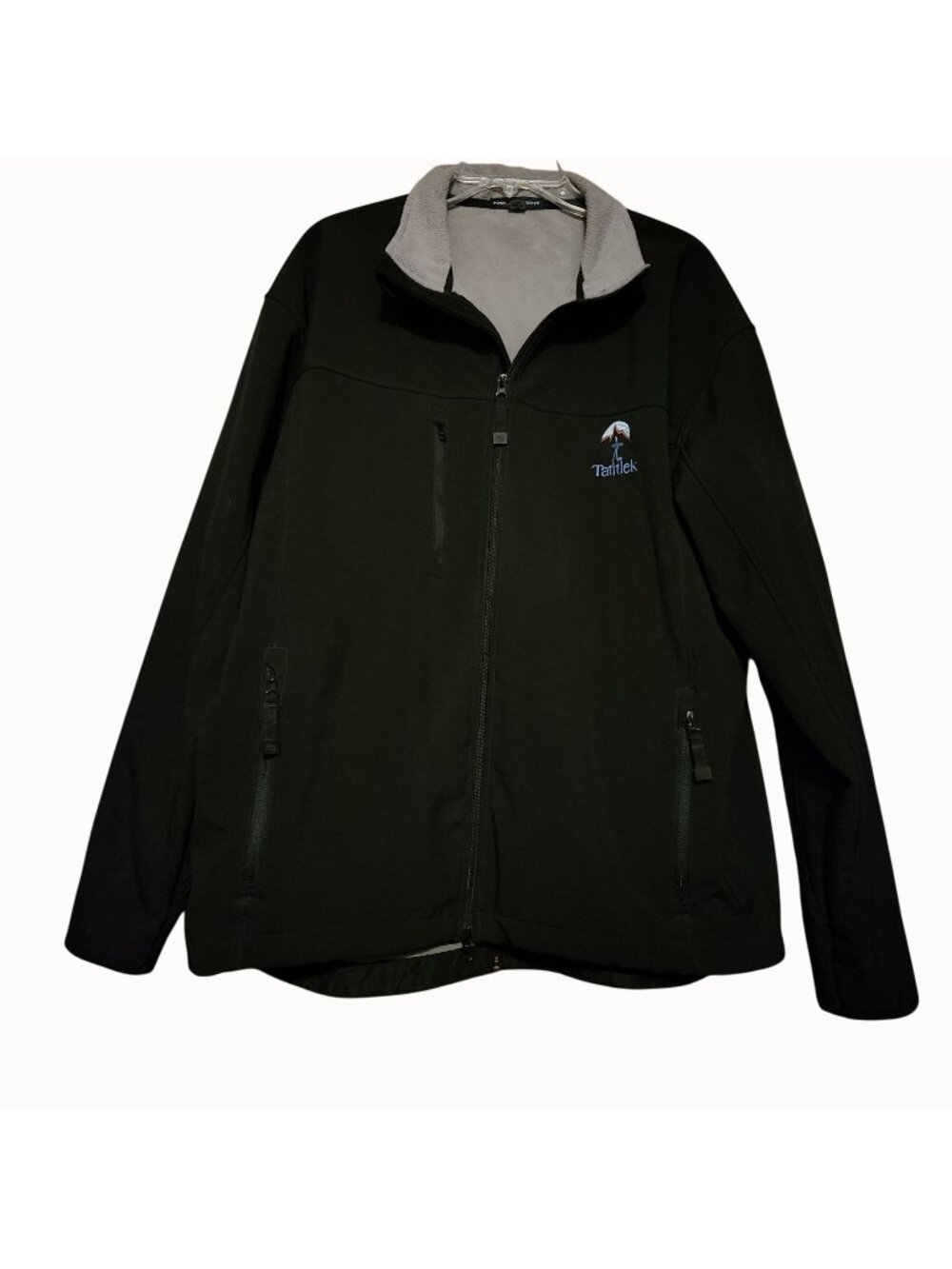 Port Authority Men's 2XL Black Pleather Jacket with Fleece Lining Tatitlek Logo